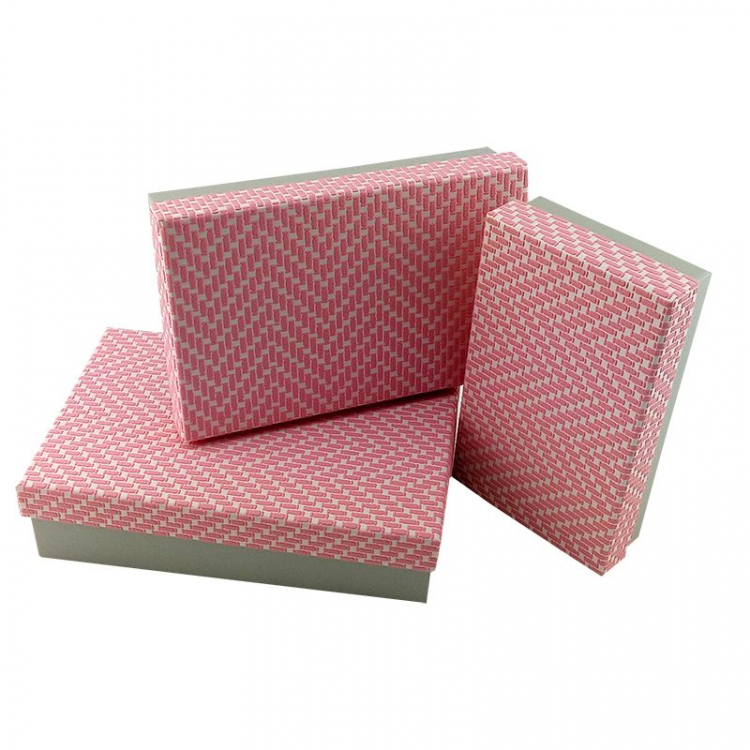 Набор коробок 3 в 1 "Классический стиль" Серо-розовый / прямоугольник
