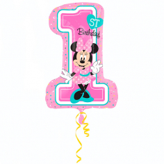 Шар Цифра Минни 1й День рождения / Minnie 1st Birthday (в упаковке)
